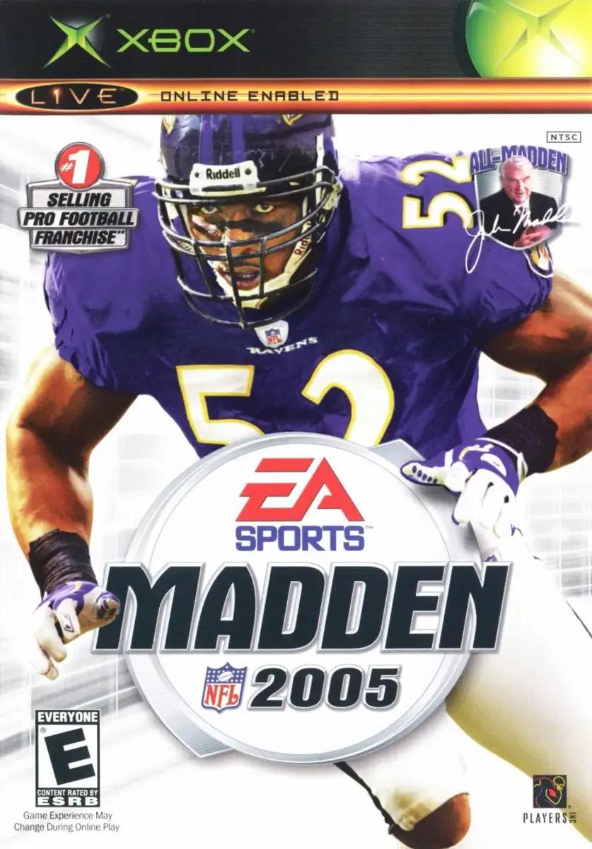Ray Lewis looks at the camera in this Madden 2005 cover shoot.